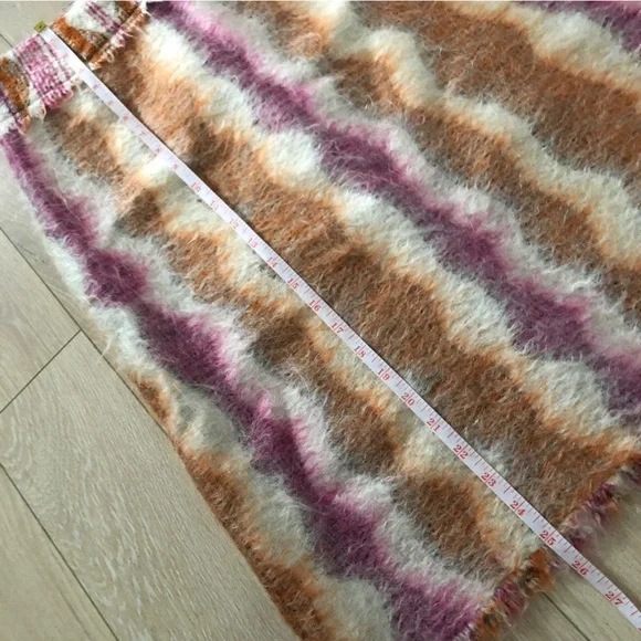 NWT Agnona Italy Cashmere Mohair Blend Striped Skirt Designer - Picture 4 of 8